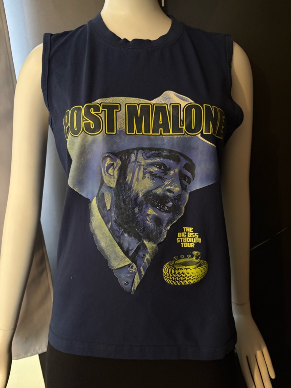 Post Malone Navy Graphic Tank Top